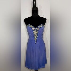 Macy’s Blue/Royal Blue Strapless Homecoming Dress